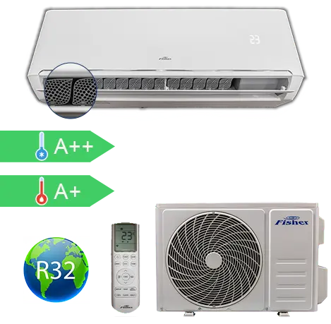 FISHER FSAI-SU-125FE3 (kültéri + beltéri egység) Oldalfali split klíma 3,4 kW,Hősz, Inverter , R32, WIFI