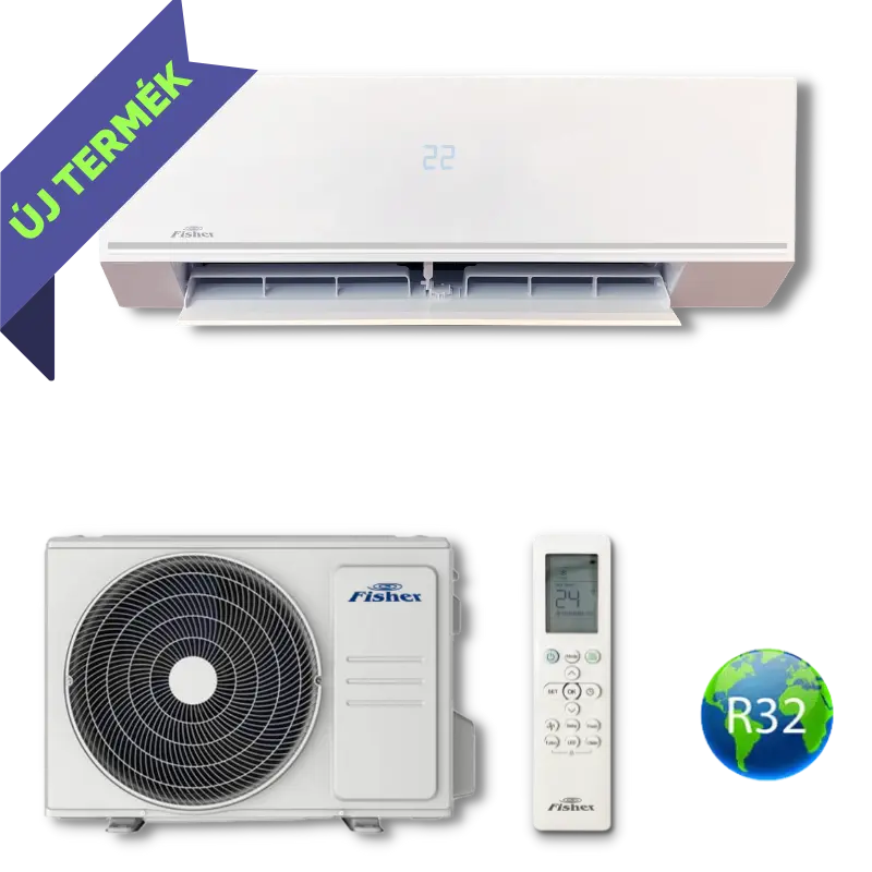 FISHER FSAIF-CP-121AE3 (beltéri egység) Oldalfali split klíma 3,5 kW,Hősz, Inverter , R32, WIFI csatlakozás